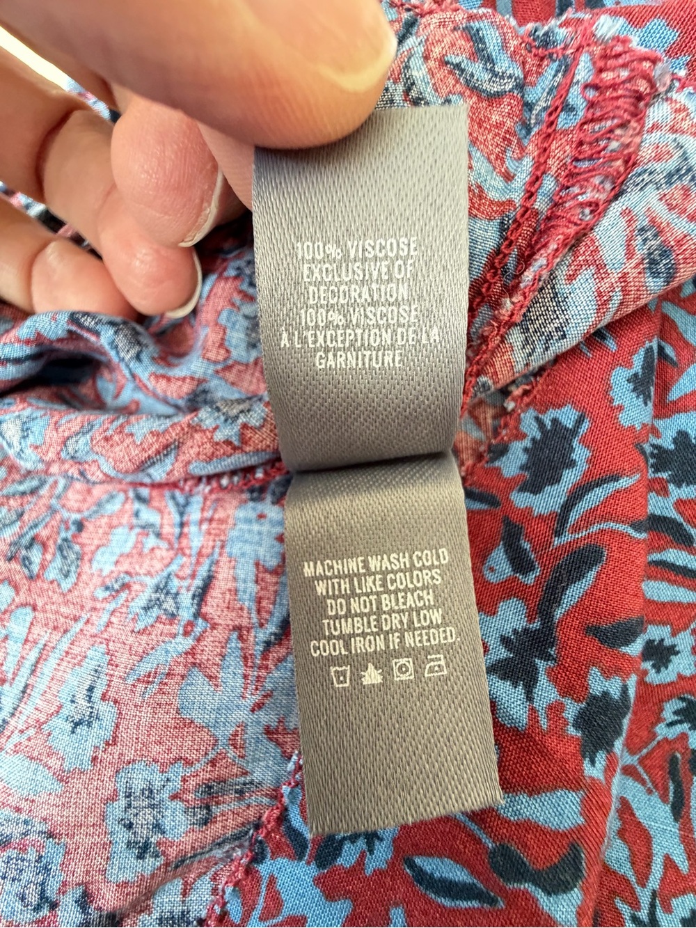 aerie Navy & Burgundy Floral Lace-Trim tank top - Picture 7 of 7